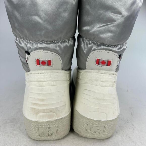 Pajar Women'S Fay II Waterproof Boot US 10 L White Gray Pom Puffer Snow Boots - Picture 9 of 14